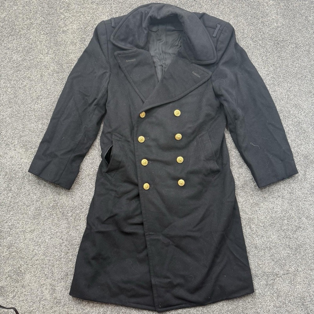 VTG Mens XL Crown Royal Overcoat Jacket 40s 50s Wool Long Military Hong Kong